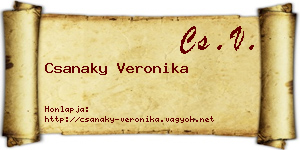 Csanaky Veronika névjegykártya